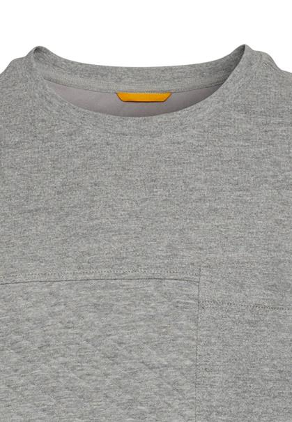 Langarmshirt mit Steppmuster stone gray