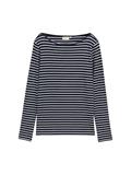 Langarmshirt mit Streifenmuster navy offwhite tee stripe