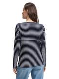 Langarmshirt mit Streifenmuster navy offwhite tee stripe