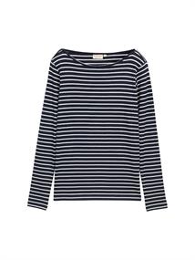 Langarmshirt mit Streifenmuster navy offwhite tee stripe