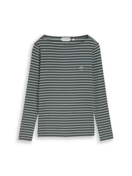 Langarmshirt mit Streifenmuster olive mint green stripe
