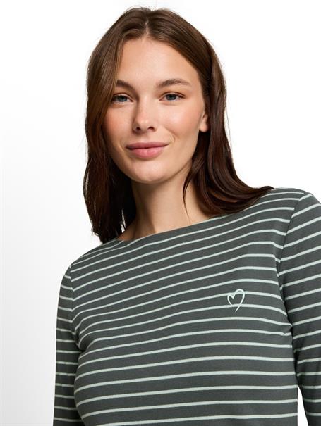 Langarmshirt mit Streifenmuster olive mint green stripe