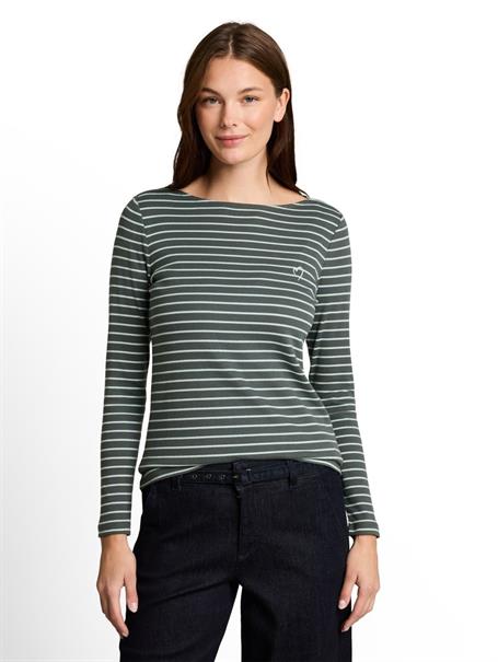 Langarmshirt mit Streifenmuster olive mint green stripe