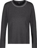 Langarmshirt mit Strickkragen anthra melange