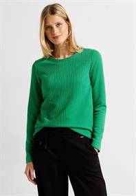 Langarmshirt mit Struktur easy green