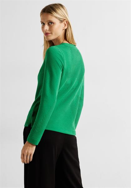 Langarmshirt mit Struktur easy green