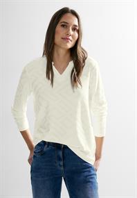 Langarmshirt mit Struktur vanilla white