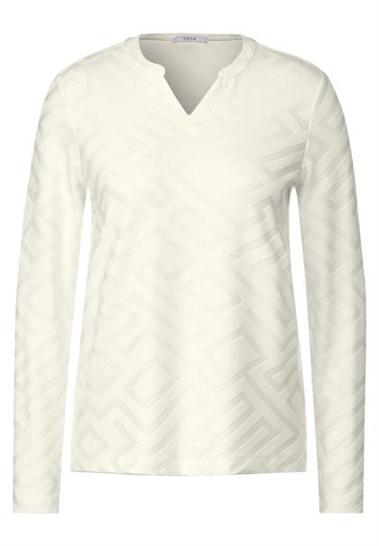 Langarmshirt mit Struktur vanilla white