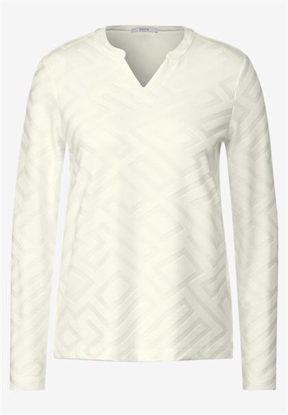 Langarmshirt mit Struktur vanilla white