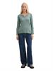 Langarmshirt mit Turn-Up-Funktion off white green small stripe