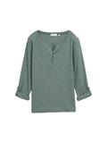 Langarmshirt mit Turn-Up-Funktion off white green small stripe