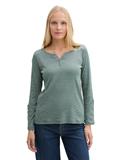 Langarmshirt mit Turn-Up-Funktion off white green small stripe