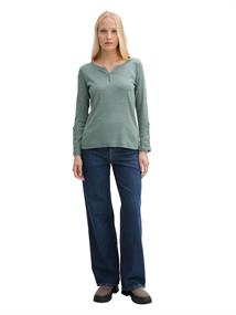 Langarmshirt mit Turn-Up-Funktion off white green small stripe