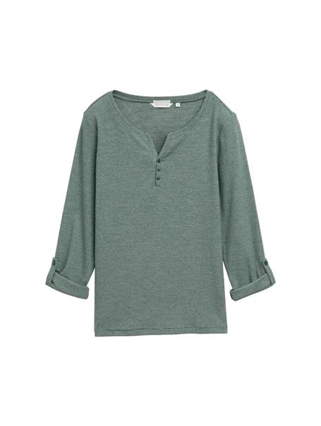 Langarmshirt mit Turn-Up-Funktion off white green small stripe