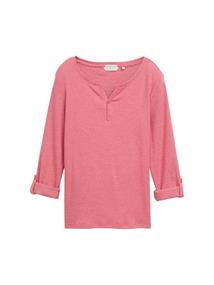 Langarmshirt mit Turn-Up-Funktion off white red small stripe