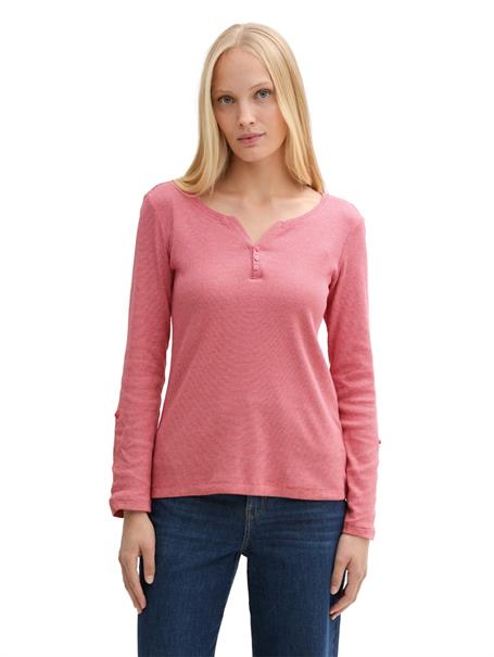 Langarmshirt mit Turn-Up-Funktion off white red small stripe