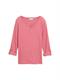 Langarmshirt mit Turn-Up-Funktion off white red small stripe