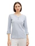 Langarmshirt mit Turn-Up-Funktion offwhite navy small stripe