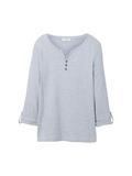 Langarmshirt mit Turn-Up-Funktion offwhite navy small stripe