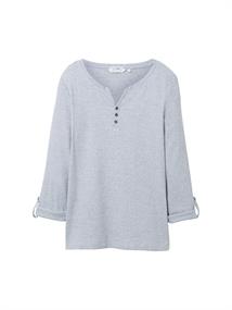 Langarmshirt mit Turn-Up-Funktion offwhite navy small stripe