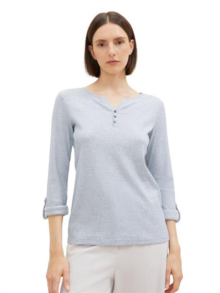 Langarmshirt mit Turn-Up-Funktion offwhite navy small stripe