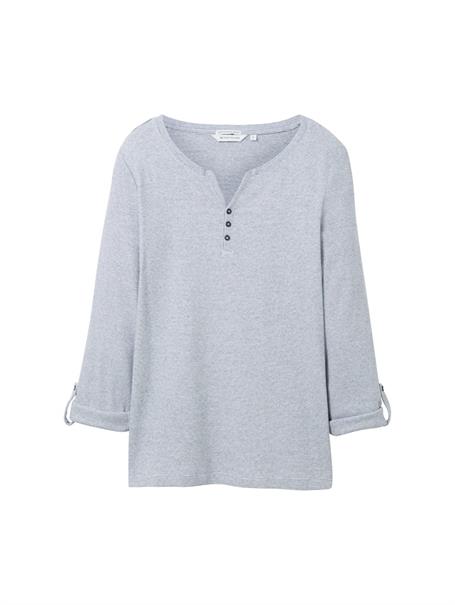 Langarmshirt mit Turn-Up-Funktion offwhite navy small stripe