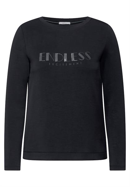 Langarmshirt mit Wording black