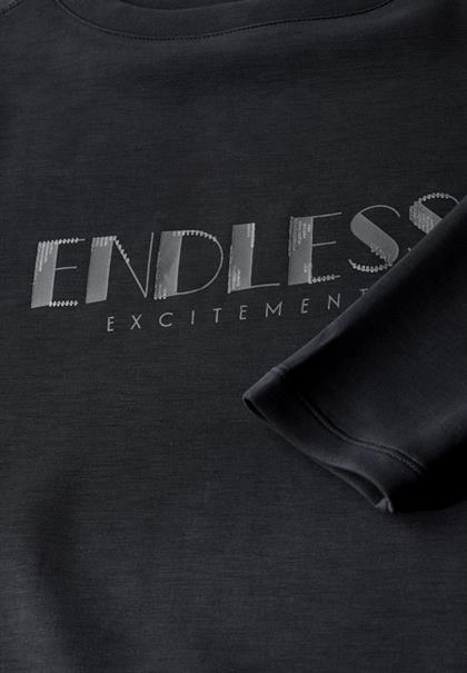 Langarmshirt mit Wording black