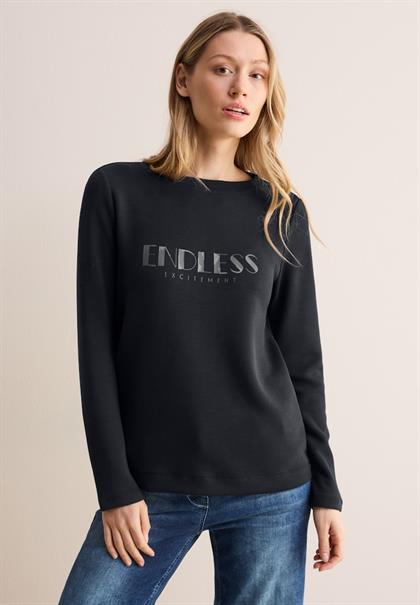 Langarmshirt mit Wording black