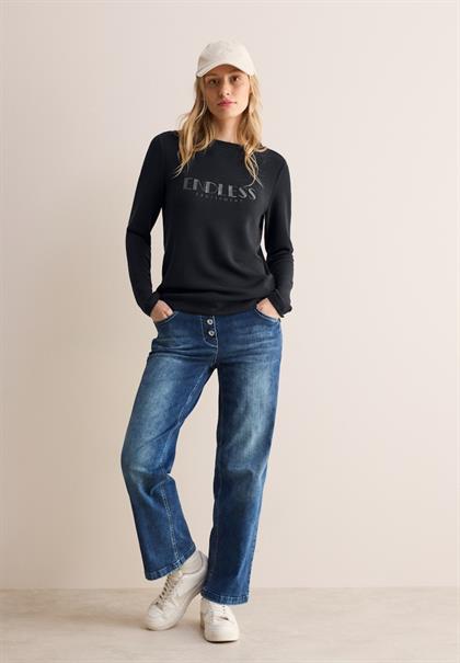Langarmshirt mit Wording black