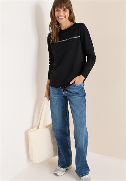Langarmshirt mit Wording black