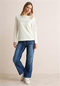 Langarmshirt mit Wording vanilla white