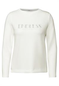 Langarmshirt mit Wording vanilla white