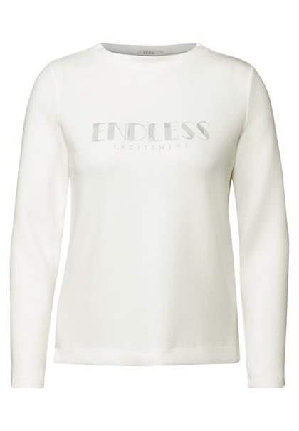 Langarmshirt mit Wording vanilla white