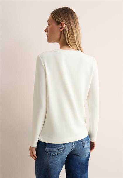 Langarmshirt mit Wording vanilla white