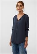 Lange Bluse in Unifarbe deep blue