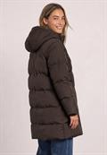 Lange Jacke mit Kapuze und Steppmuster auburn brown