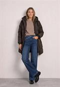 Lange Jacke mit Kapuze und Steppmuster auburn brown