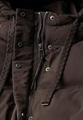 Lange Jacke mit Kapuze und Steppmuster auburn brown
