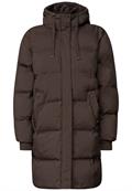 Lange Jacke mit Kapuze und Steppmuster auburn brown