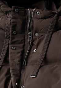 Lange Jacke mit Kapuze und Steppmuster auburn brown