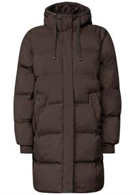 Lange Jacke mit Kapuze und Steppmuster auburn brown