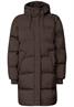Lange Jacke mit Kapuze und Steppmuster auburn brown