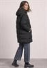 Lange Jacke mit Kapuze und Steppmuster black