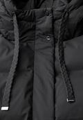 Lange Jacke mit Kapuze und Steppmuster black
