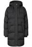 Lange Jacke mit Kapuze und Steppmuster black