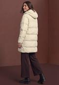 Lange Jacke mit Kapuze und Steppmuster soft fawn beige
