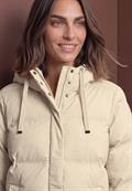 Lange Jacke mit Kapuze und Steppmuster soft fawn beige