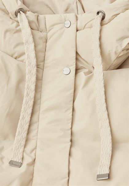 Lange Jacke mit Kapuze und Steppmuster soft fawn beige