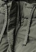 Lange Jacke mit Kapuze und Steppmuster somber green